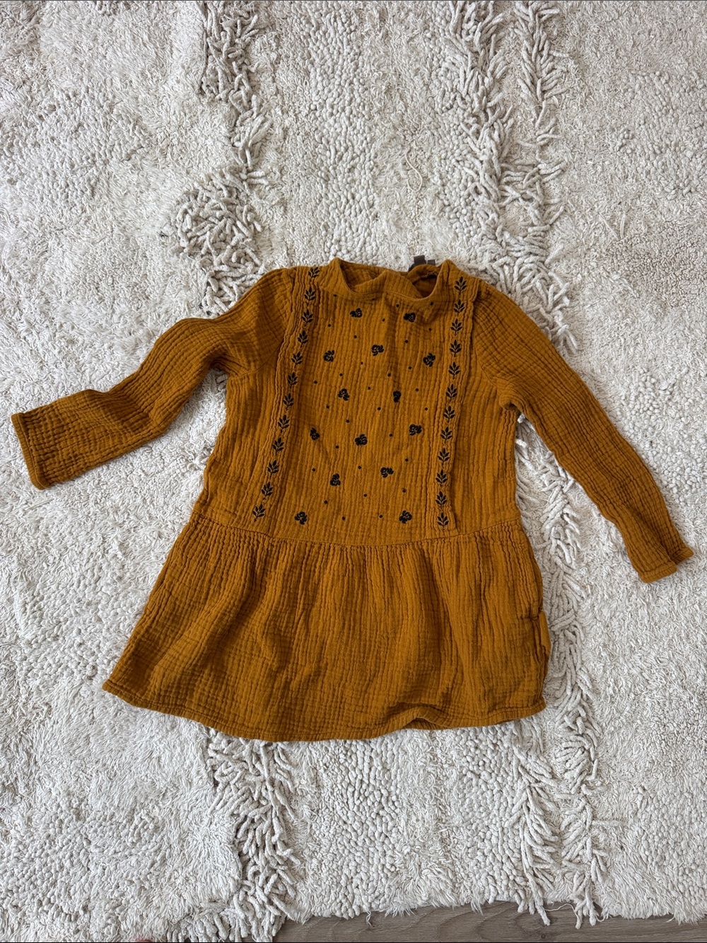 Emile et ida linen mustard color dress size 3